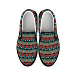 Ethnic African Inspired Pattern Print Black Slip On Shoes