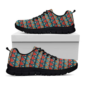 Ethnic African Inspired Pattern Print Black Sneakers