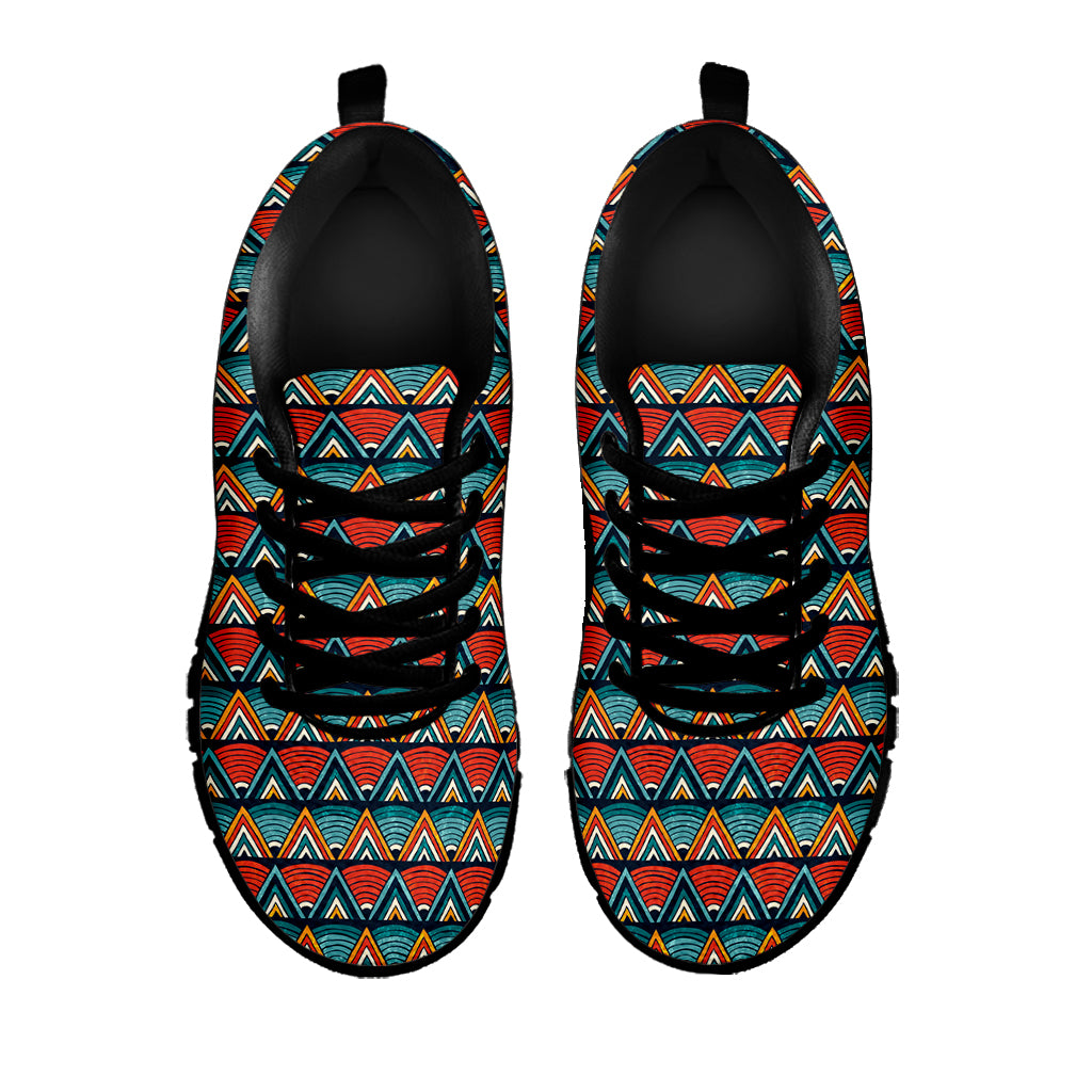 Ethnic African Inspired Pattern Print Black Sneakers