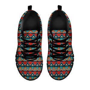 Ethnic African Inspired Pattern Print Black Sneakers