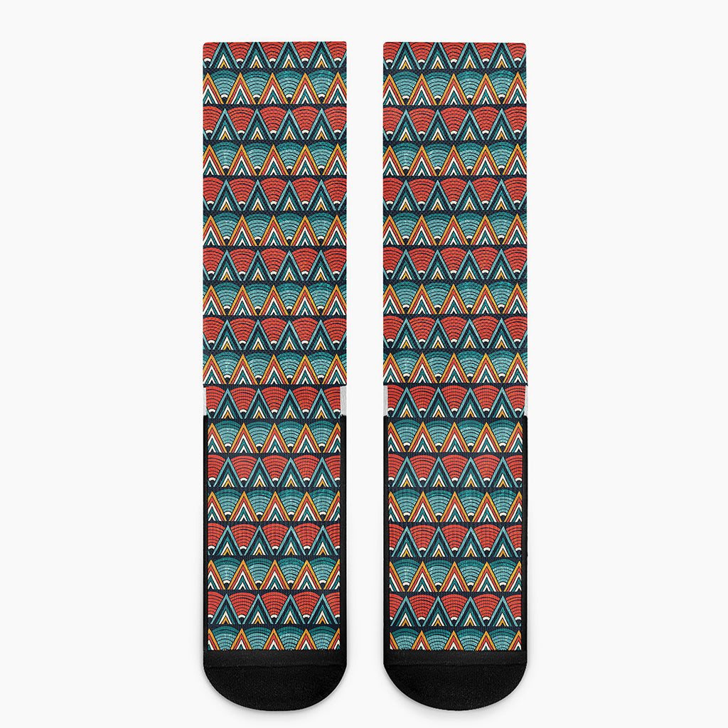 Ethnic African Inspired Pattern Print Crew Socks
