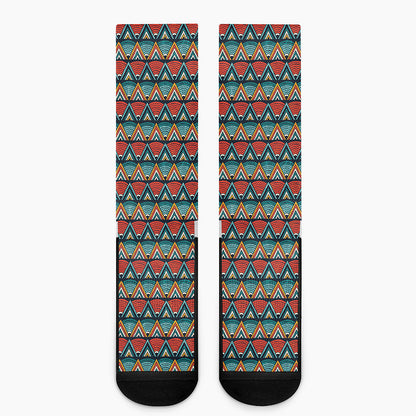 Ethnic African Inspired Pattern Print Crew Socks