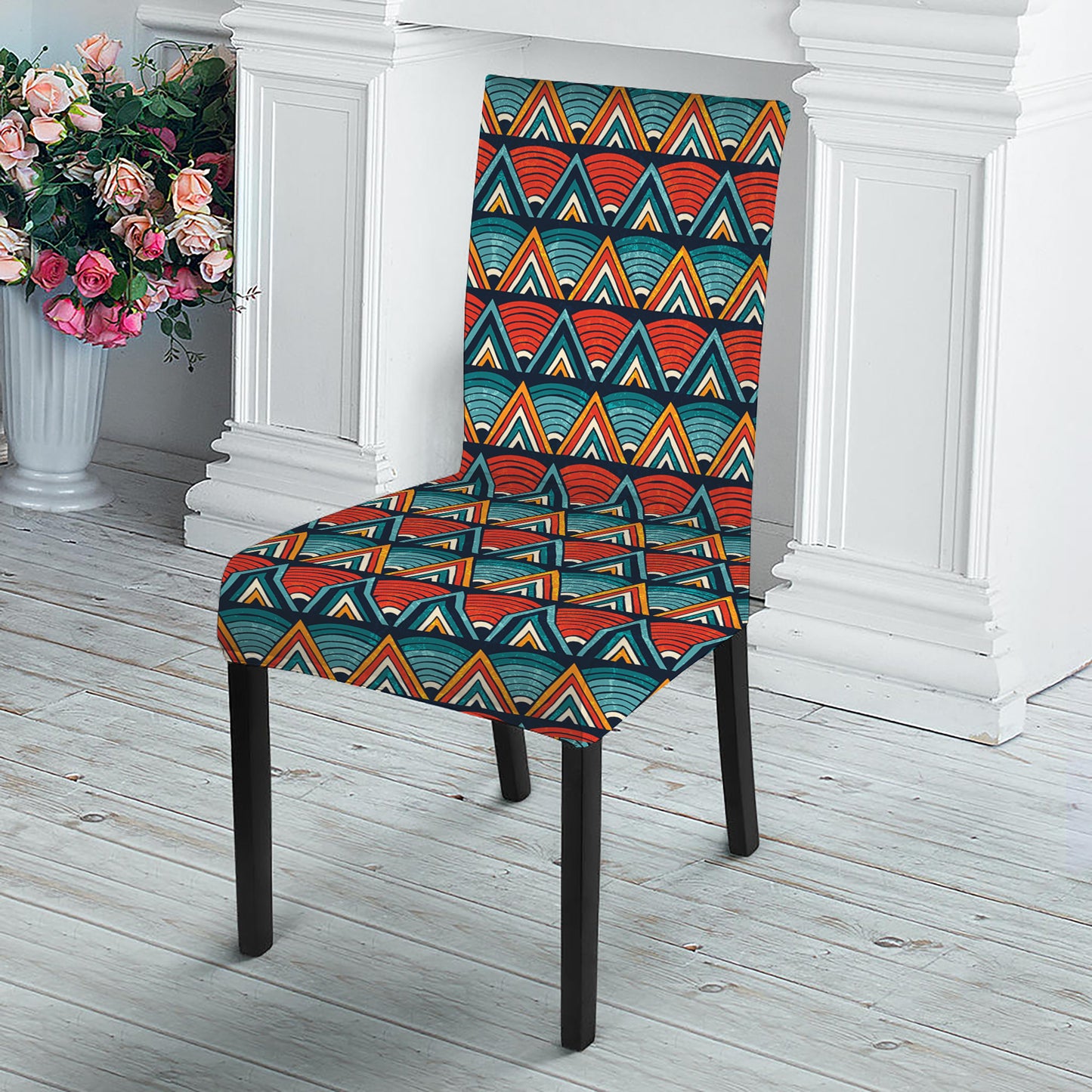 Ethnic African Inspired Pattern Print Dining Chair Slipcover