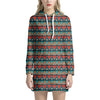 Ethnic African Inspired Pattern Print Hoodie Dress