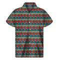 Ethnic African Inspired Pattern Print Men's Short Sleeve Shirt