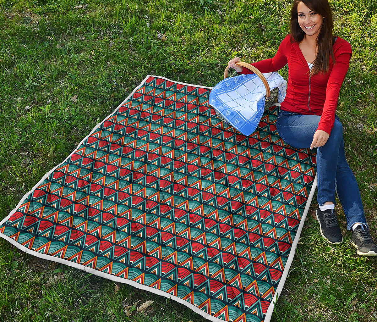 Ethnic African Inspired Pattern Print Quilt