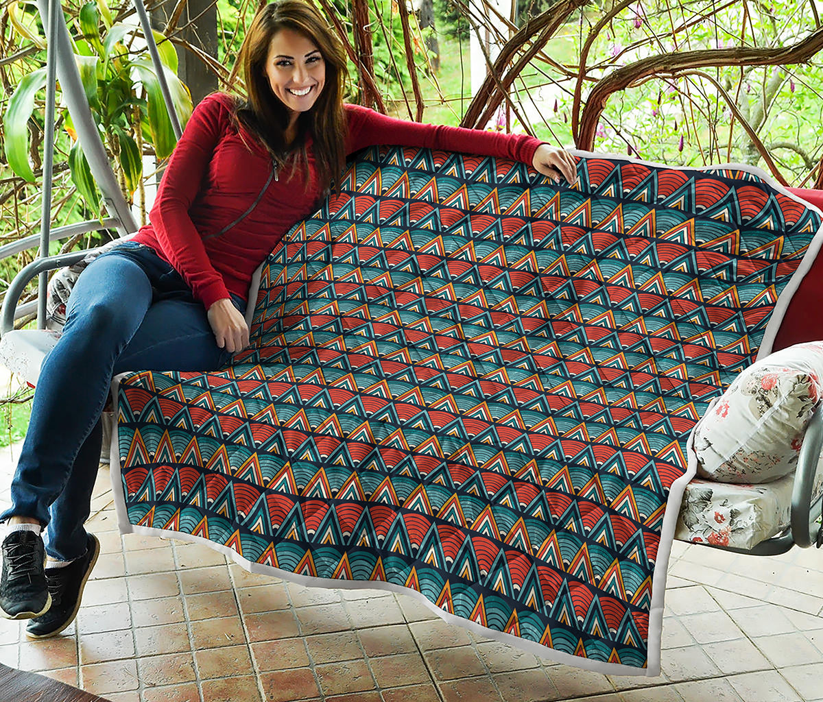 Ethnic African Inspired Pattern Print Quilt