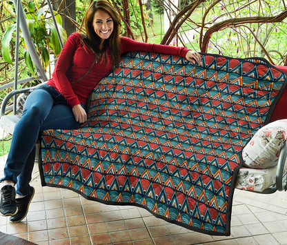 Ethnic African Inspired Pattern Print Quilt