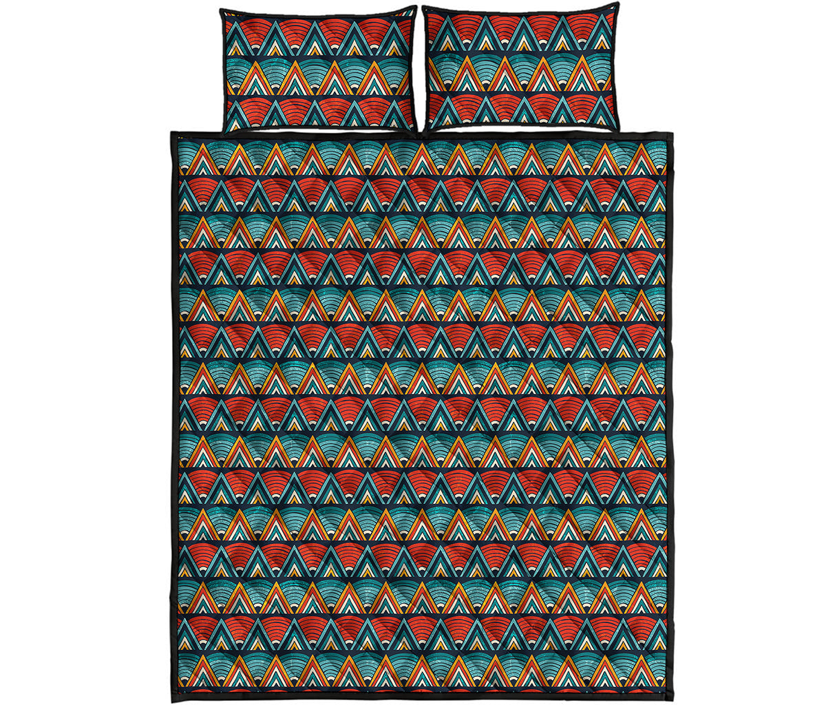 Ethnic African Inspired Pattern Print Quilt Bed Set