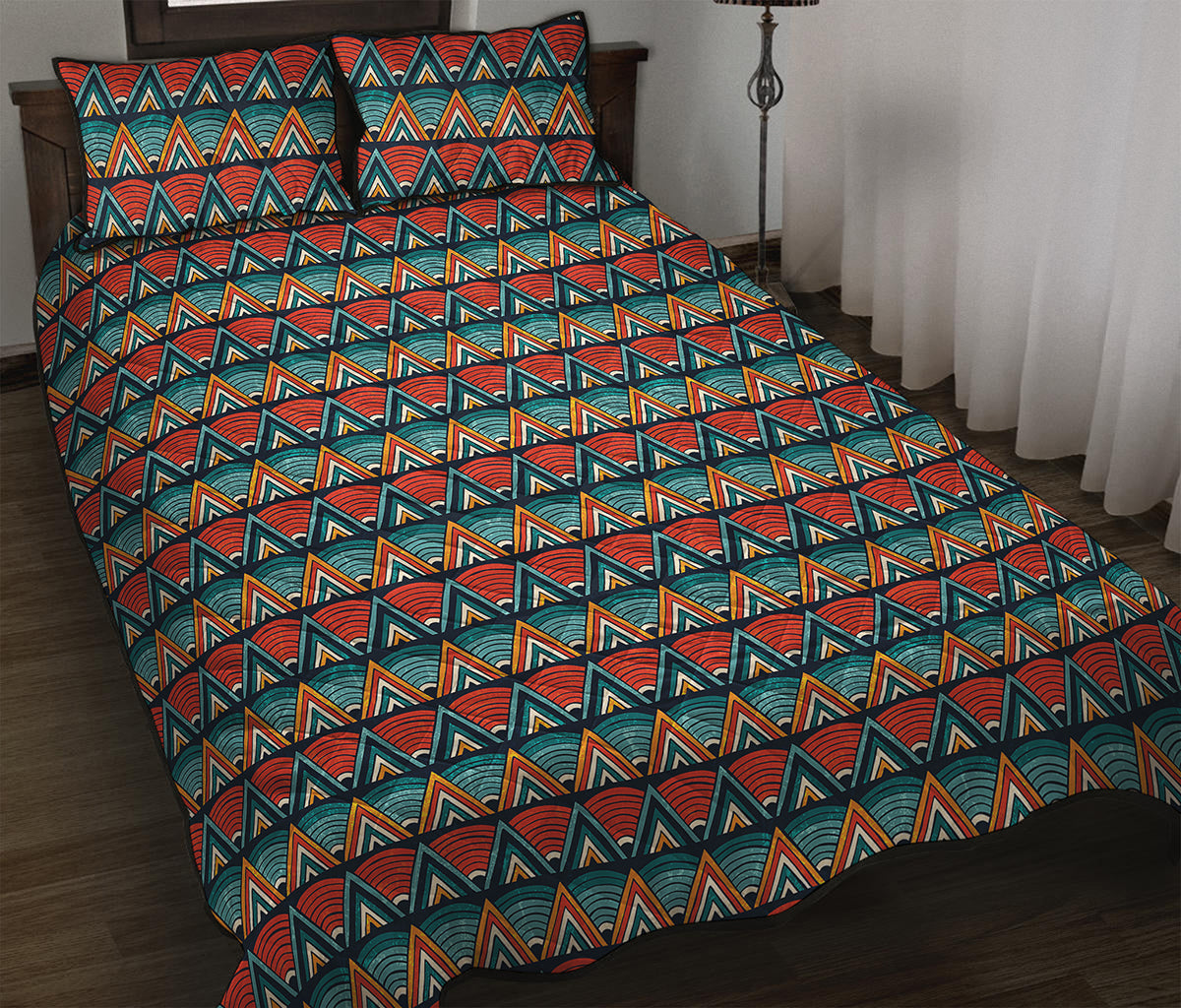 Ethnic African Inspired Pattern Print Quilt Bed Set
