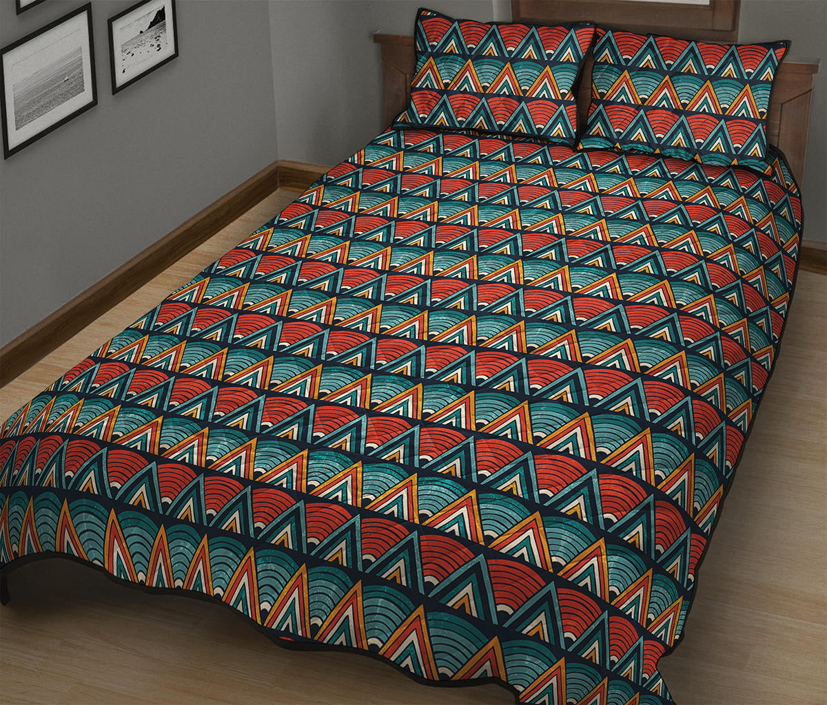 Ethnic African Inspired Pattern Print Quilt Bed Set
