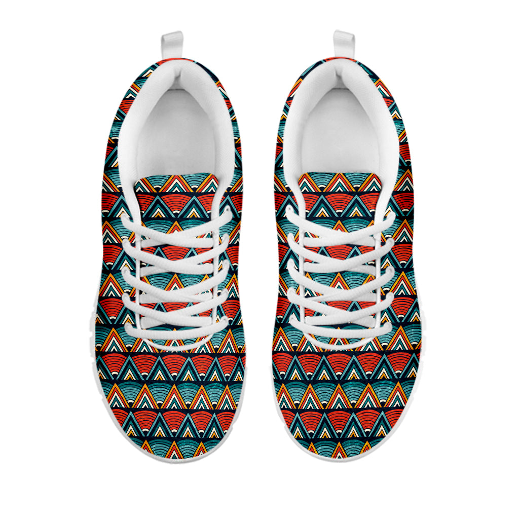 Ethnic African Inspired Pattern Print White Sneakers