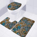 Ethnic Aztec Geometric Pattern Print 3 Piece Bath Mat Set
