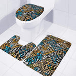 Ethnic Aztec Geometric Pattern Print 3 Piece Bath Mat Set
