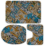 Ethnic Aztec Geometric Pattern Print 3 Piece Bath Mat Set