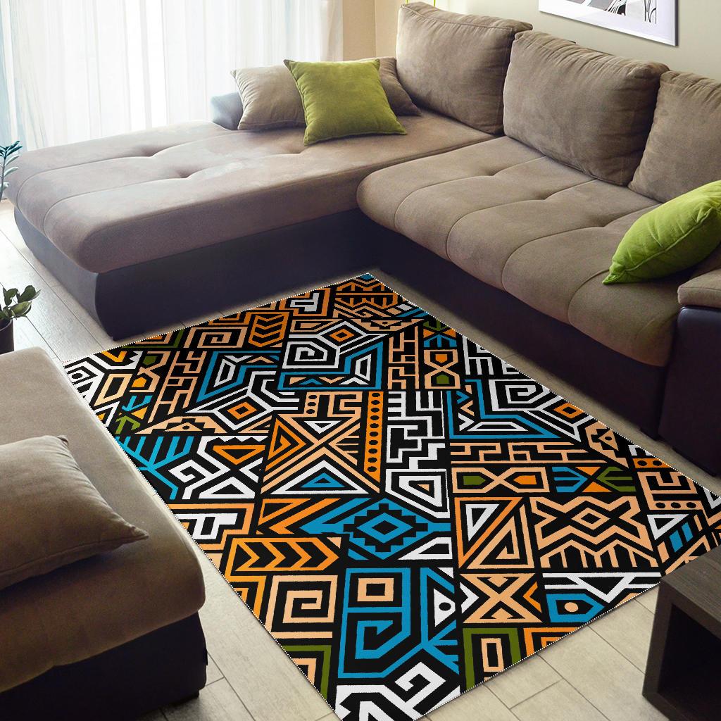 Ethnic Aztec Geometric Pattern Print Area Rug GearFrost