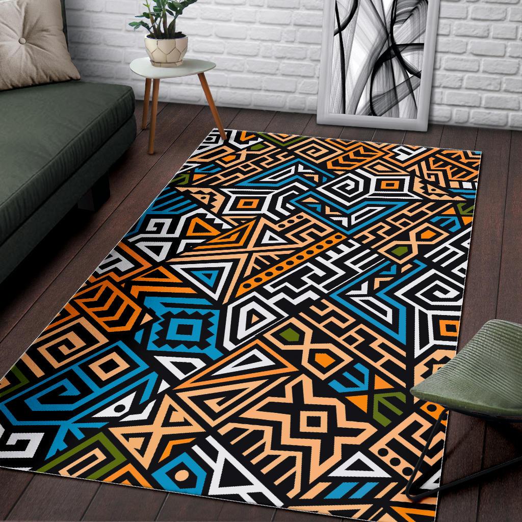 Ethnic Aztec Geometric Pattern Print Area Rug GearFrost