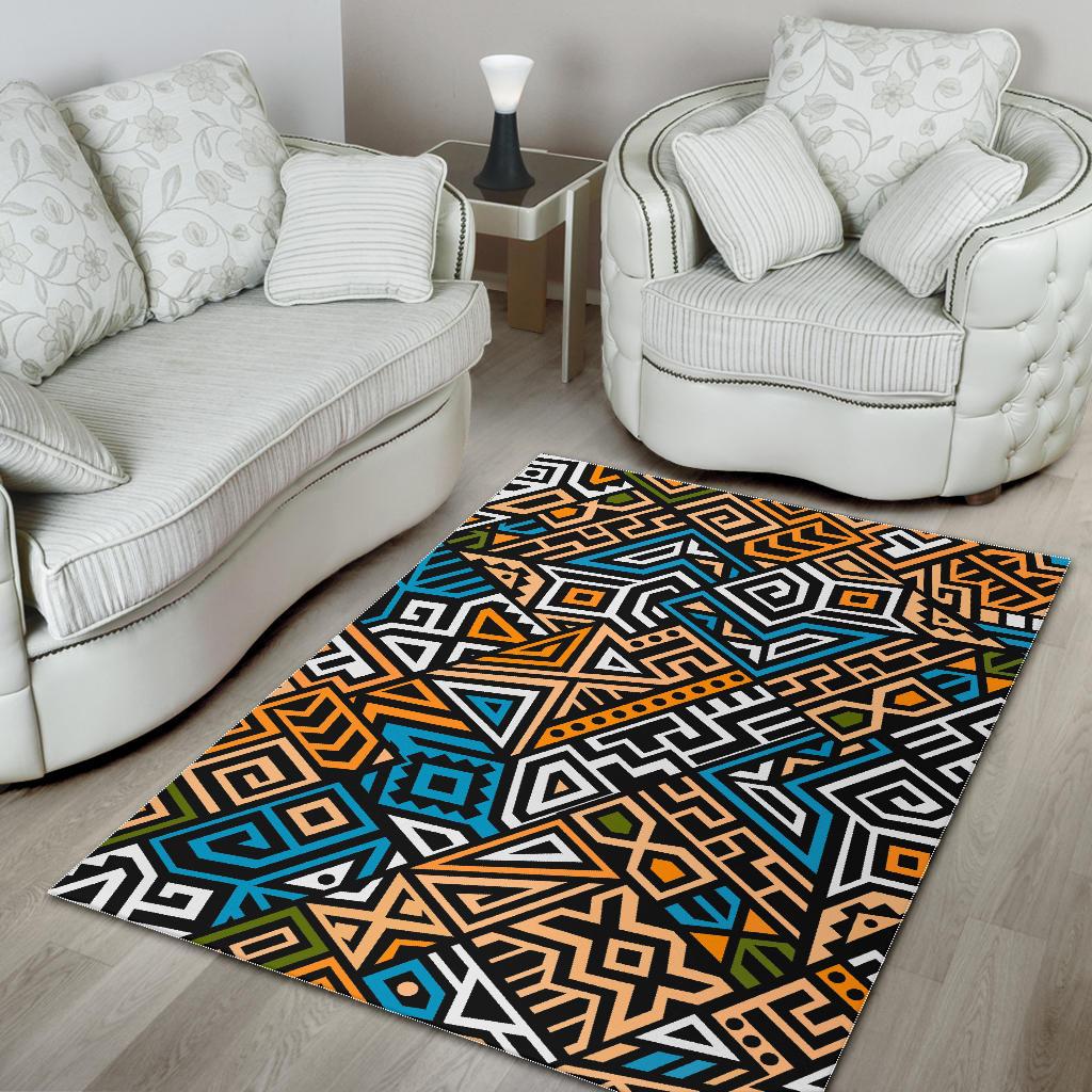 Ethnic Aztec Geometric Pattern Print Area Rug GearFrost