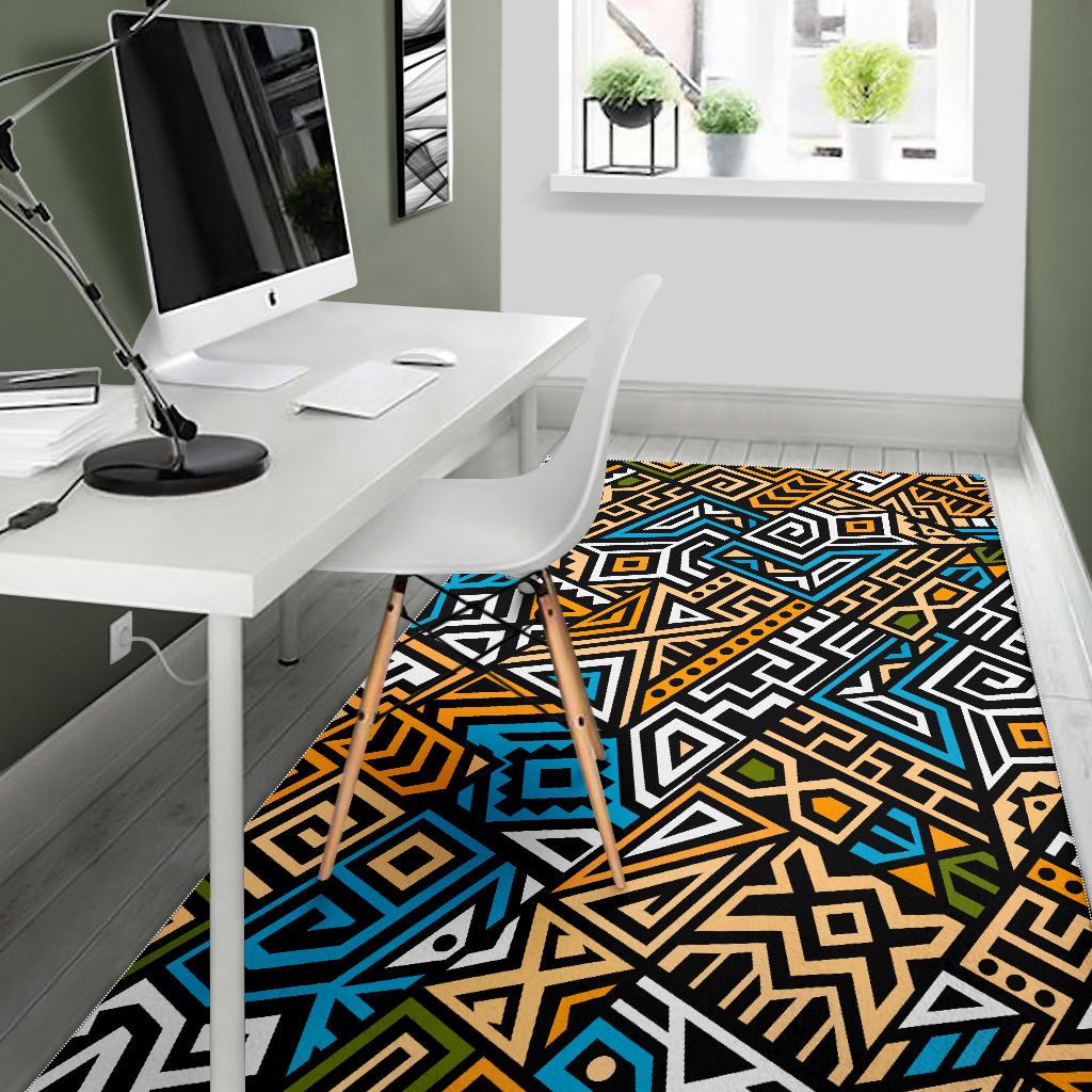 Ethnic Aztec Geometric Pattern Print Area Rug GearFrost