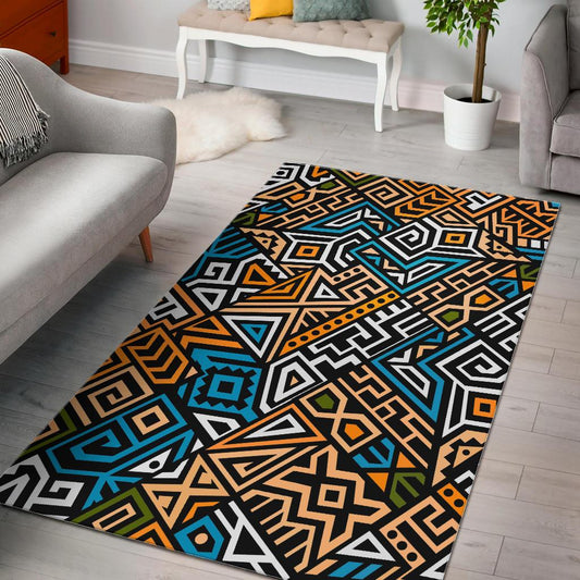 Ethnic Aztec Geometric Pattern Print Area Rug GearFrost