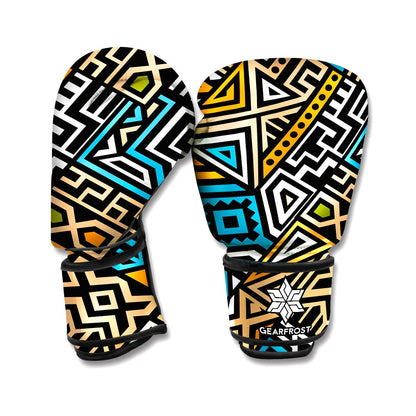 Ethnic Aztec Geometric Pattern Print Boxing Gloves