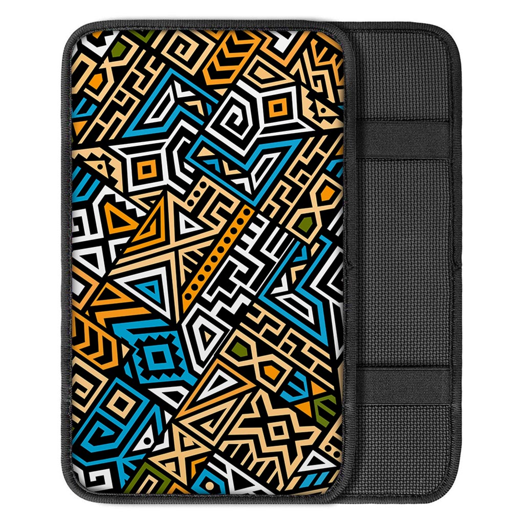 Ethnic Aztec Geometric Pattern Print Car Center Console Cover
