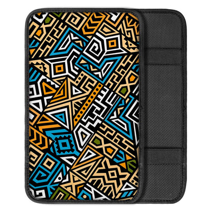 Ethnic Aztec Geometric Pattern Print Car Center Console Cover