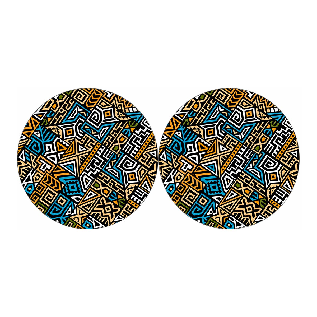 Ethnic Aztec Geometric Pattern Print Car Coasters