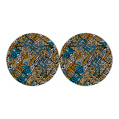 Ethnic Aztec Geometric Pattern Print Car Coasters