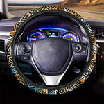 Ethnic Aztec Geometric Pattern Print Car Steering Wheel Cover