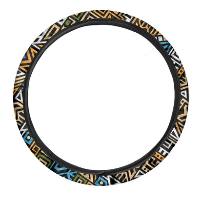 Ethnic Aztec Geometric Pattern Print Car Steering Wheel Cover