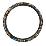 Ethnic Aztec Geometric Pattern Print Car Steering Wheel Cover