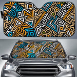 Ethnic Aztec Geometric Pattern Print Car Sun Shade GearFrost