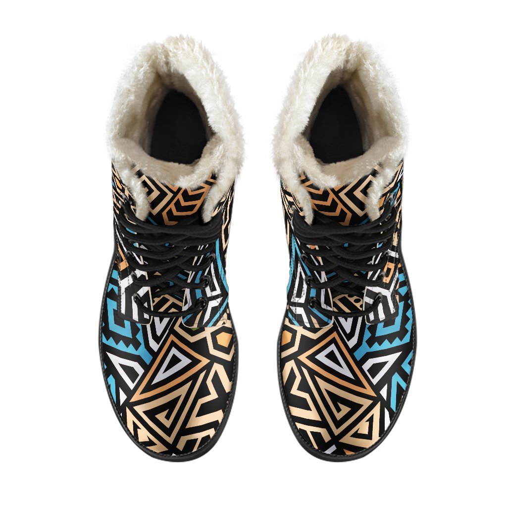 Ethnic Aztec Geometric Pattern Print Comfy Boots GearFrost