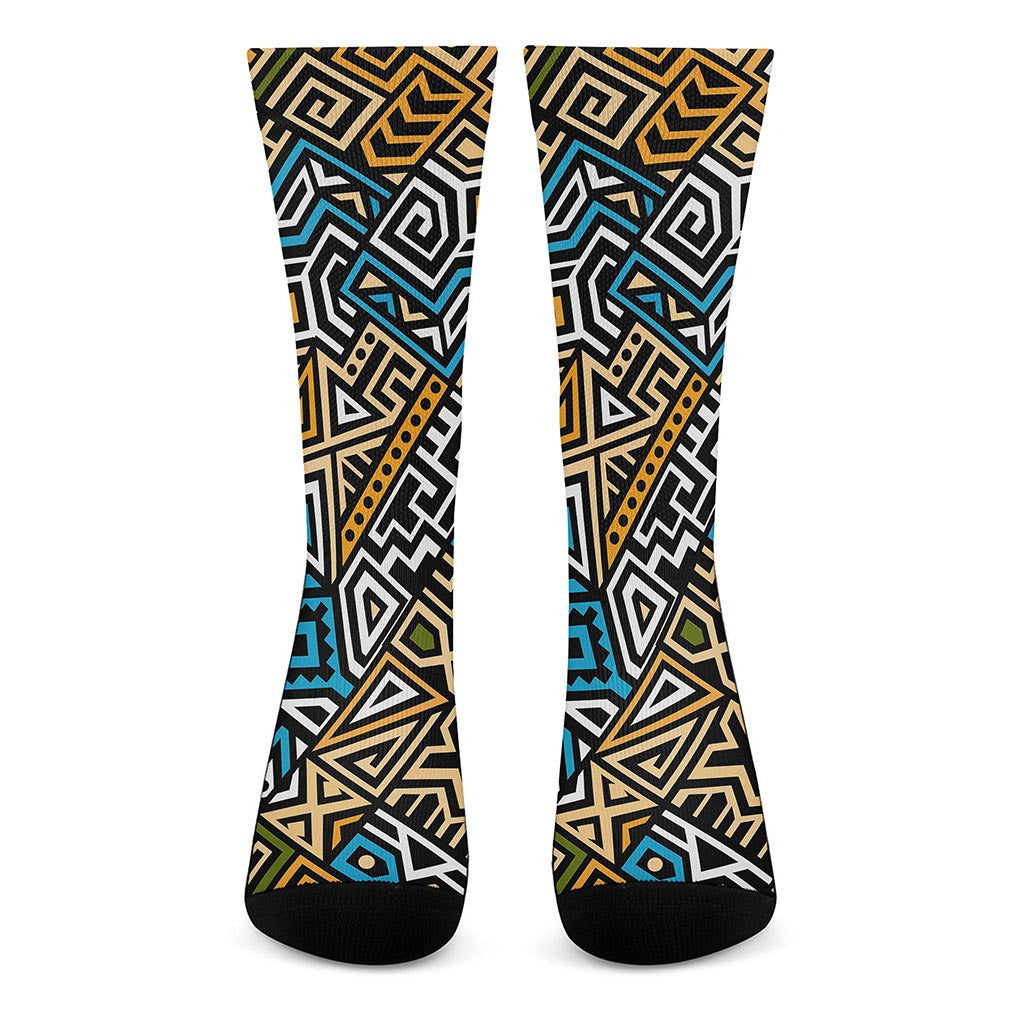 Ethnic Aztec Geometric Pattern Print Crew Socks