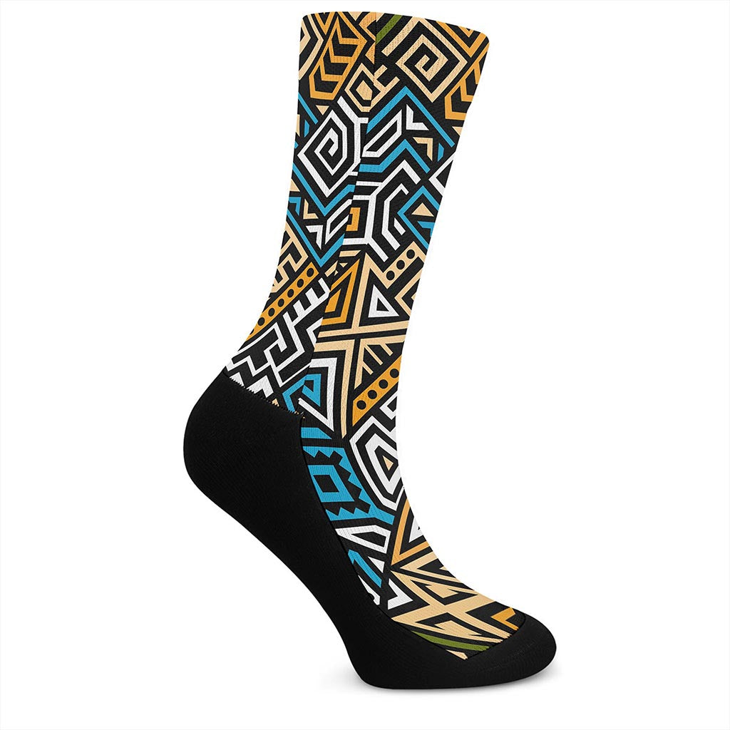Ethnic Aztec Geometric Pattern Print Crew Socks