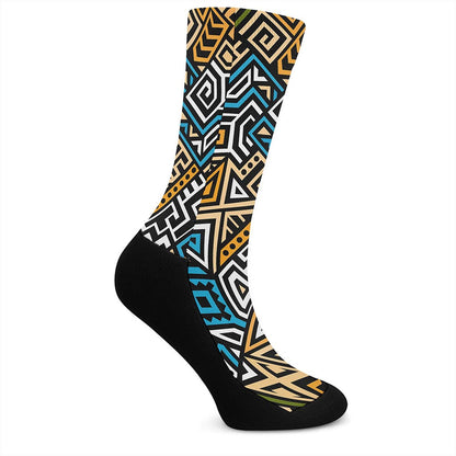 Ethnic Aztec Geometric Pattern Print Crew Socks