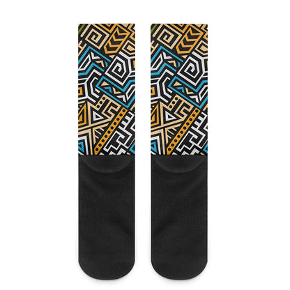 Ethnic Aztec Geometric Pattern Print Crew Socks