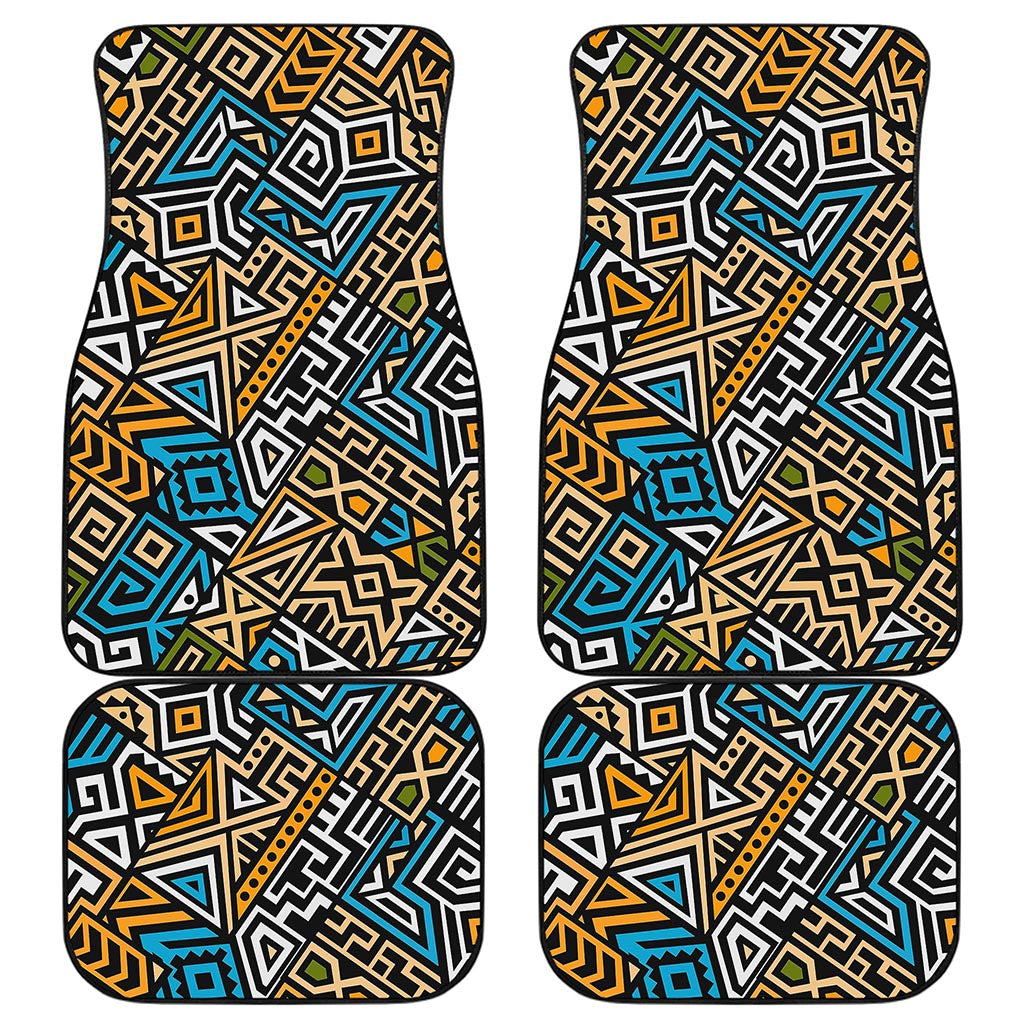 Ethnic Aztec Geometric Pattern Print Front and Back Car Floor Mats