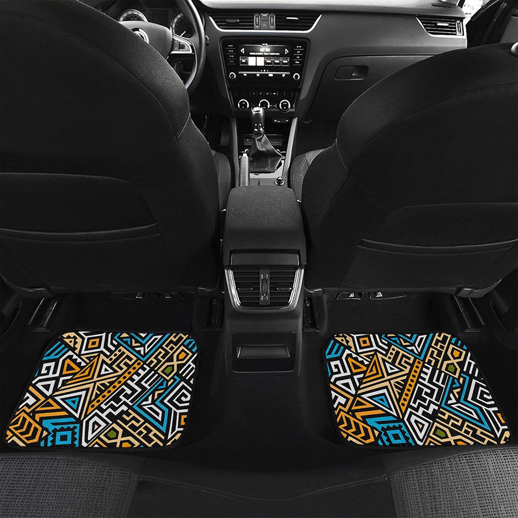 Ethnic Aztec Geometric Pattern Print Front and Back Car Floor Mats