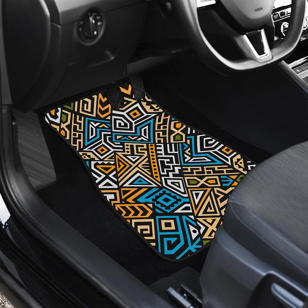 Ethnic Aztec Geometric Pattern Print Front and Back Car Floor Mats