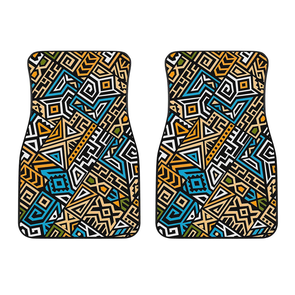 Ethnic Aztec Geometric Pattern Print Front Car Floor Mats