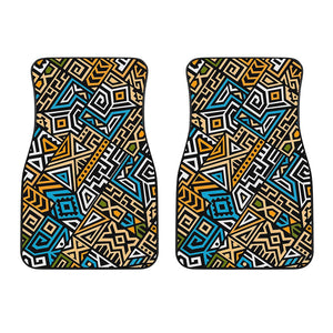 Ethnic Aztec Geometric Pattern Print Front Car Floor Mats