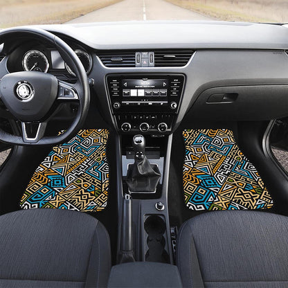 Ethnic Aztec Geometric Pattern Print Front Car Floor Mats