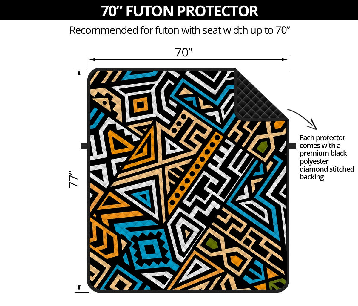 Ethnic Aztec Geometric Pattern Print Futon Protector