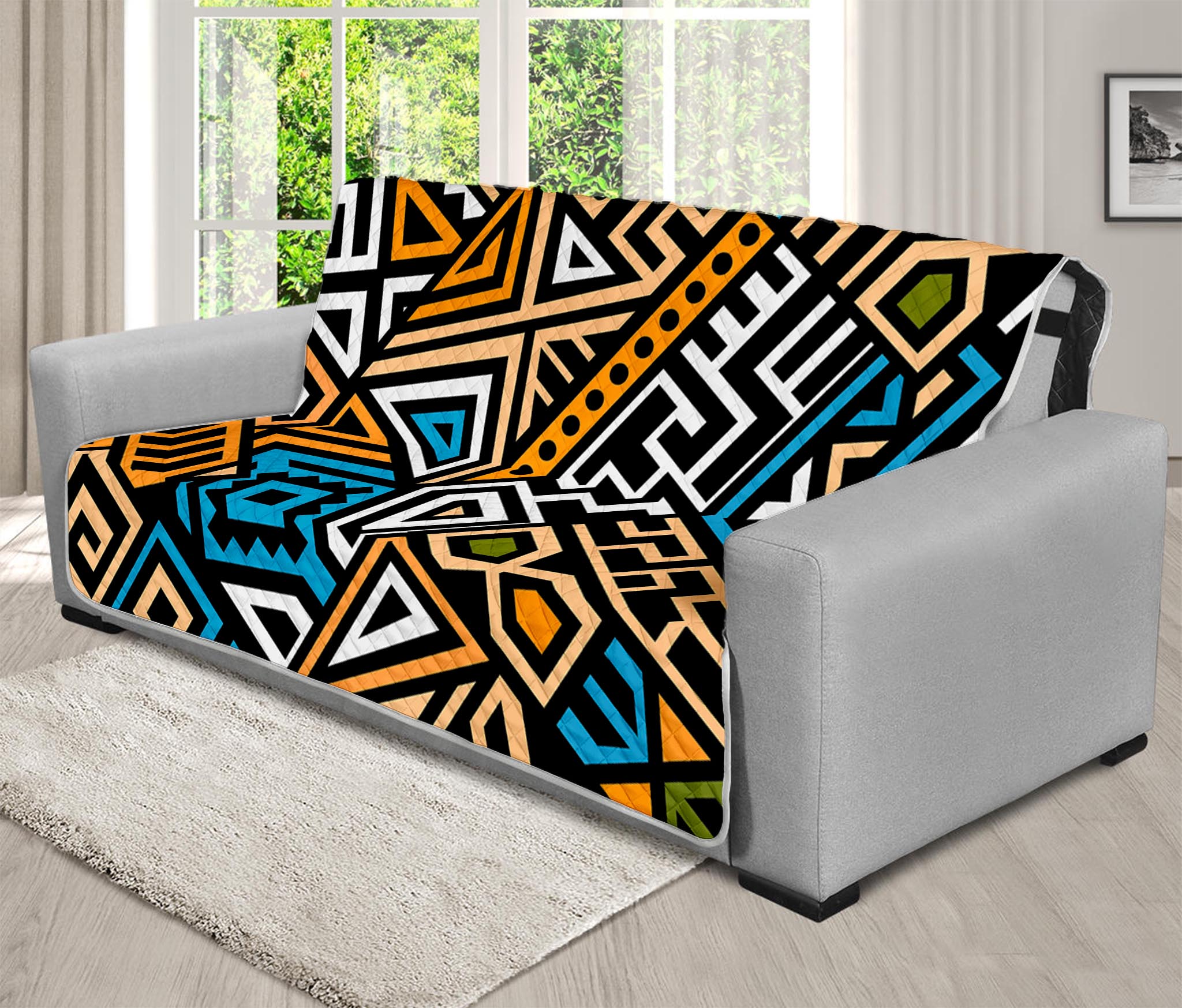 Ethnic Aztec Geometric Pattern Print Futon Protector