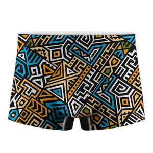 Ethnic Aztec Geometric Pattern Print Men's Boxer Briefs