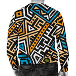 Ethnic Aztec Geometric Pattern Print Men's Crewneck Sweatshirt GearFrost