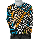 Ethnic Aztec Geometric Pattern Print Men's Crewneck Sweatshirt GearFrost