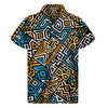 Ethnic Aztec Geometric Pattern Print Men's Short Sleeve Shirt